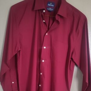 Stafford Men's Burgundy Dress Shirt